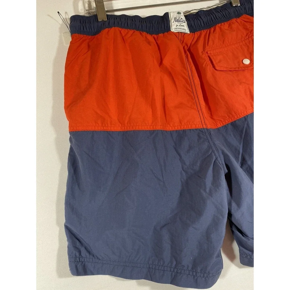 Nautica Vintage Men's Swim Trunks Medium Multicolor Embroidered Logo‎ Lined